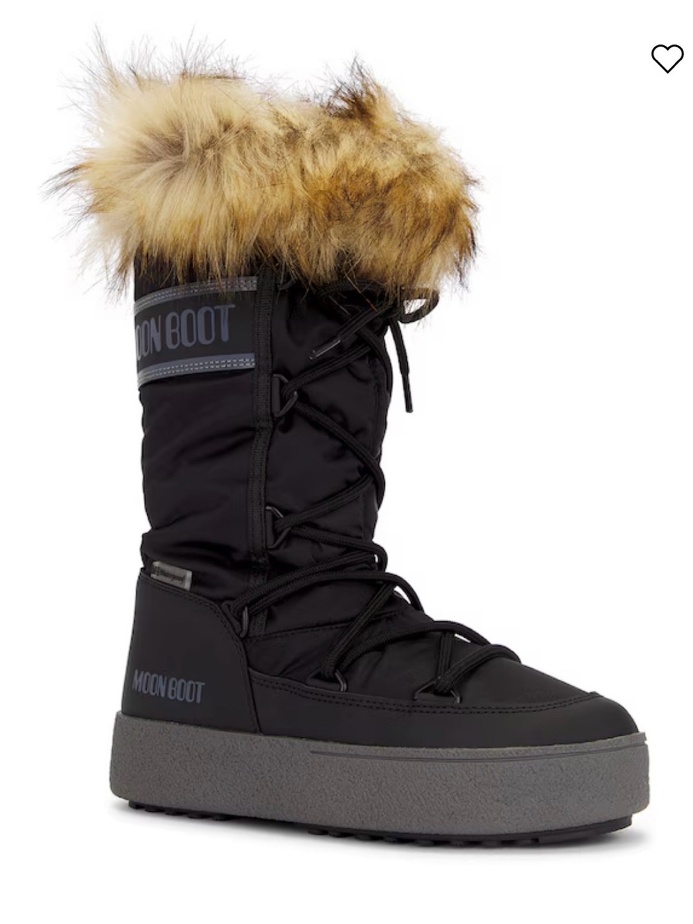 Moon Boot Ltrack Monaco Boots | Women's Black Winter Faux-Fur Cuff Snow Boot